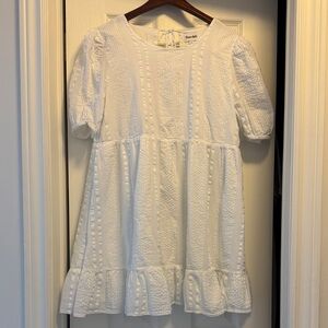 Aritzia Sun Deh White Textured Mini Dress